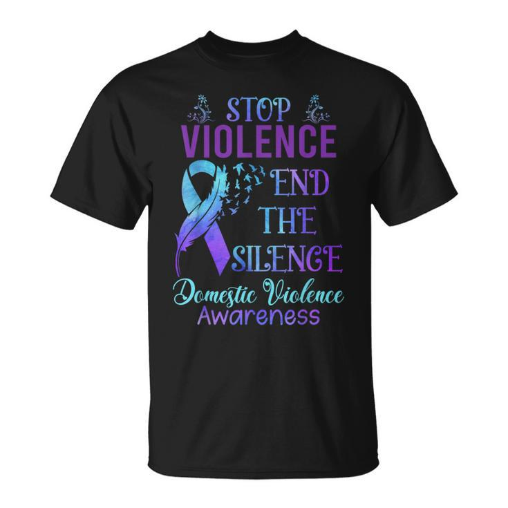Family Domestic Violence Awareness Purple Ribbon T-Shirt