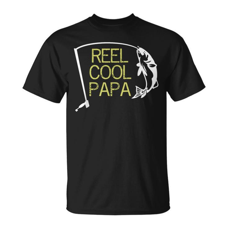 Father's Day Fishing Reel Cool Papa Dad T-Shirt