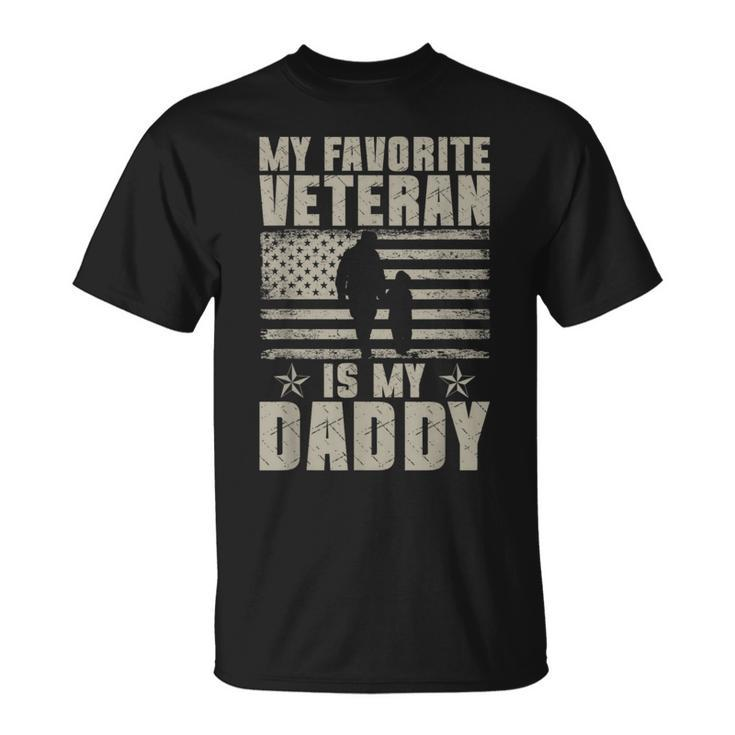 My Favorite Veteran Is My Daddy Veterans Day Usa Flag T-Shirt