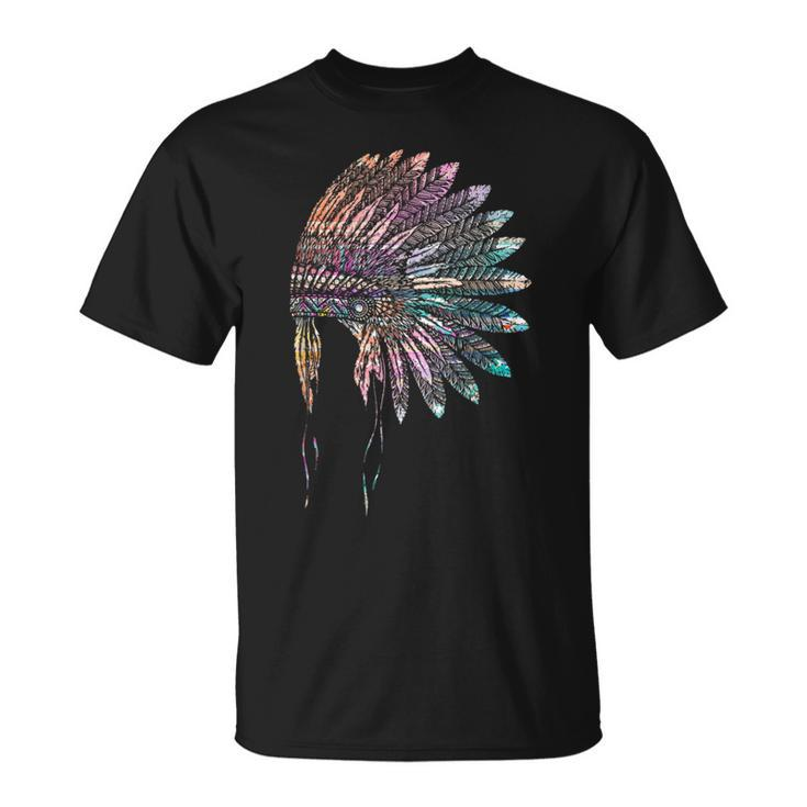 Feathers Headdress Native American Roots Native American T-Shirt