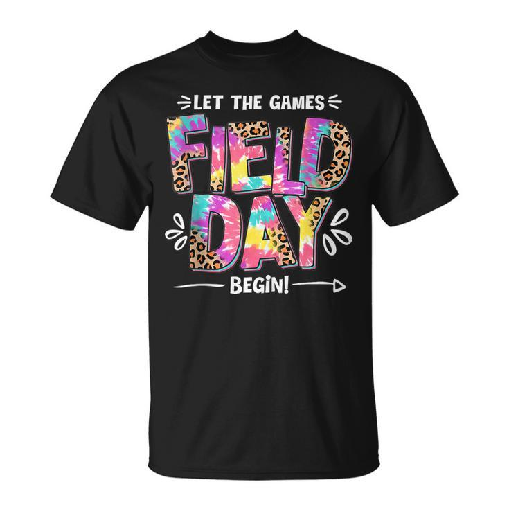 Field Day Let The Games Begin Leopard Tie Dye Field Day  Unisex T-Shirt