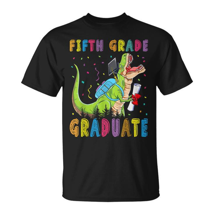 Fifth Grade Graduate Dinosaur Trex Fifth Grade Graduation Unisex T-Shirt