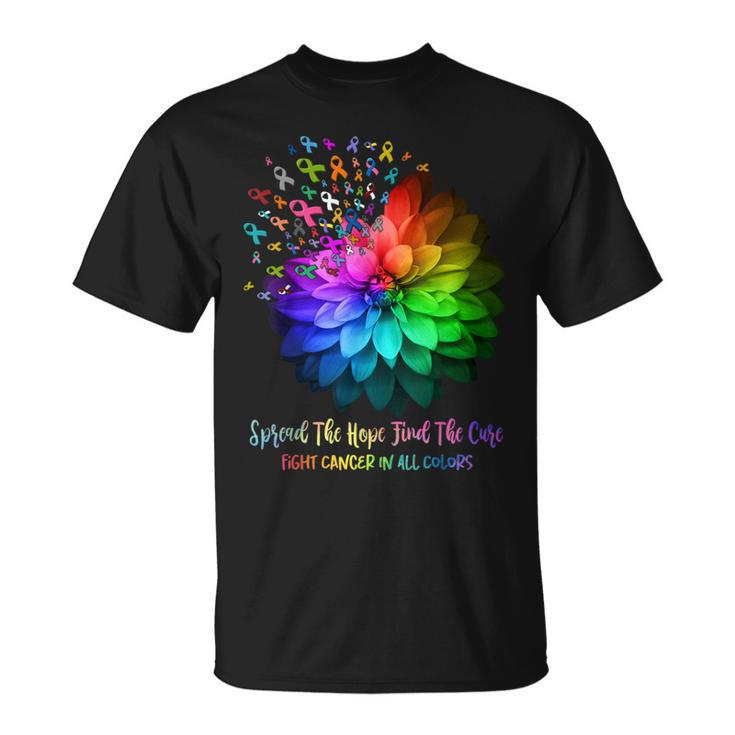 Fight Cancer In All Color Spread The Hope Find A Cure  Unisex T-Shirt