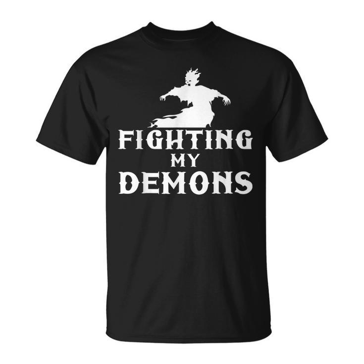 Fighting My Demons Satan Devil Satanic Occult Satanism Witch Witch T-Shirt