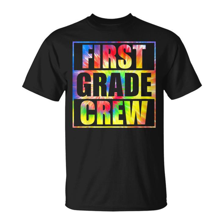 First Grade Crew Retro Groovy Vintage Back To School Unisex T-Shirt