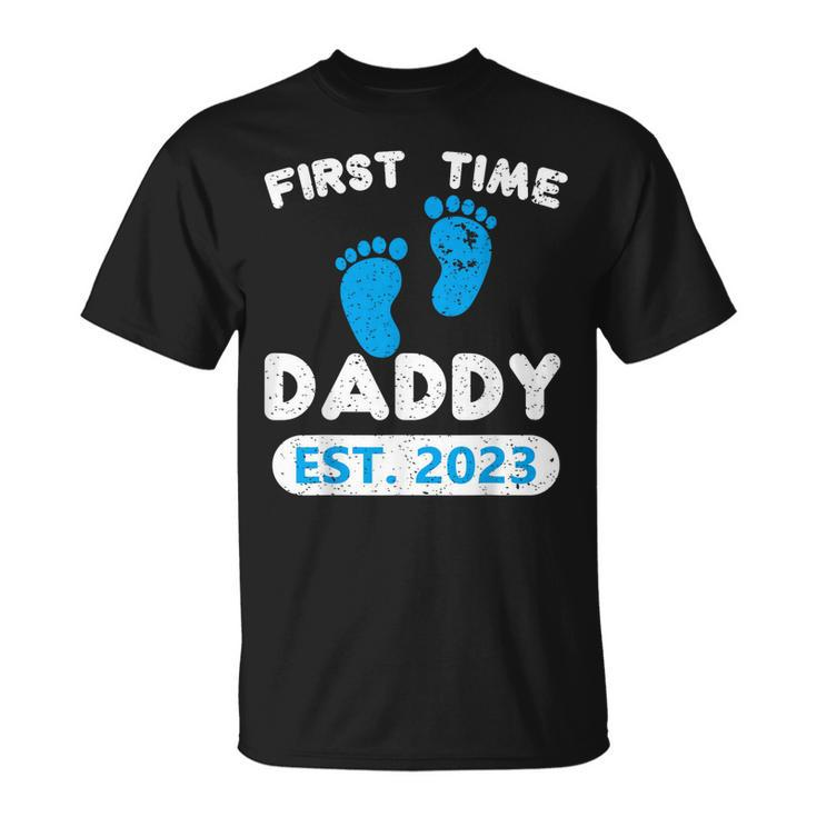 First Time Daddy Est 2023 Fathers Day Grandparents Son  Unisex T-Shirt