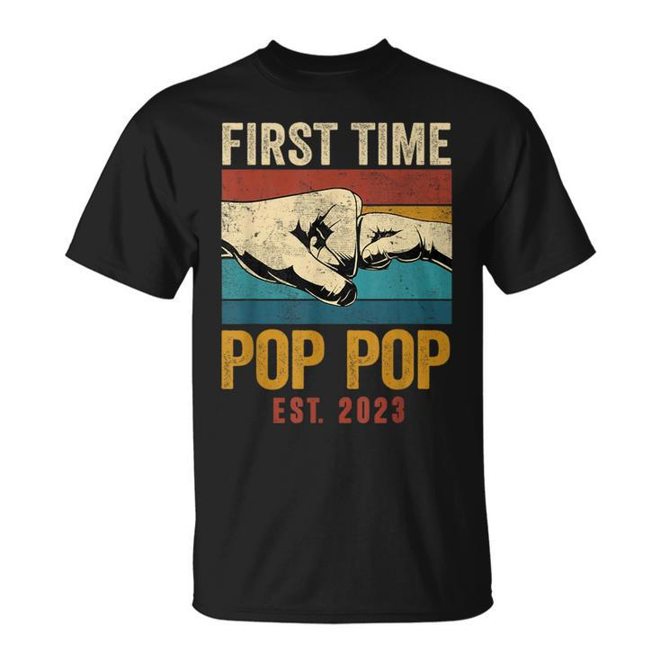 First Time Pop Pop Est 2023 Fathers Day Promoted To Pop Pop  Unisex T-Shirt