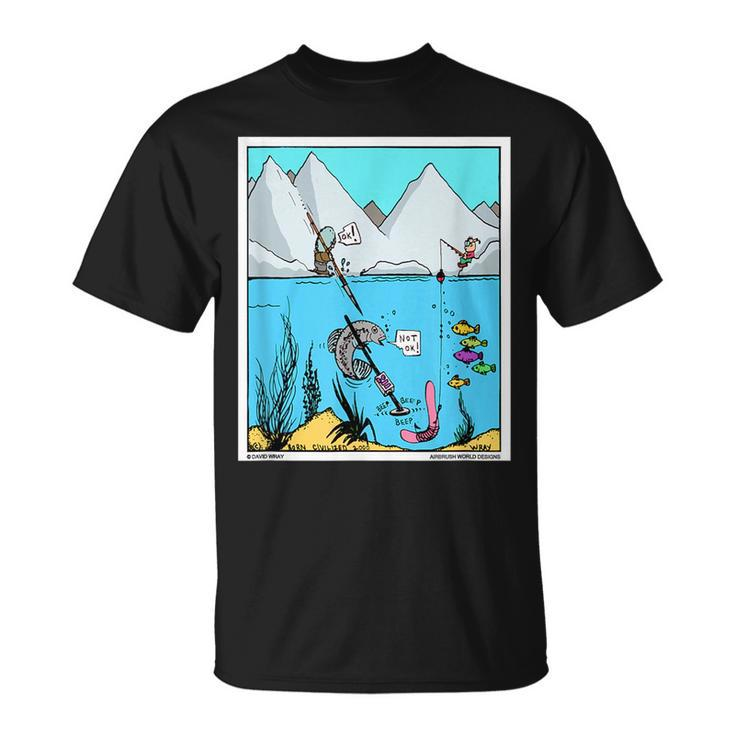 Fish With Metal Detector Funny Fishing Treasure Hunter Gift Unisex T-Shirt