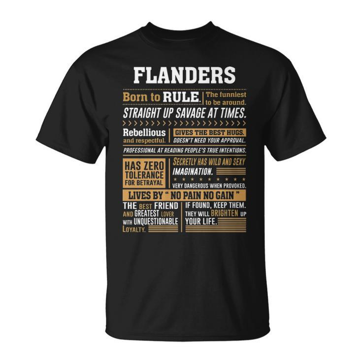 Flanders Name Gift Flanders Born To Rule Unisex T-Shirt