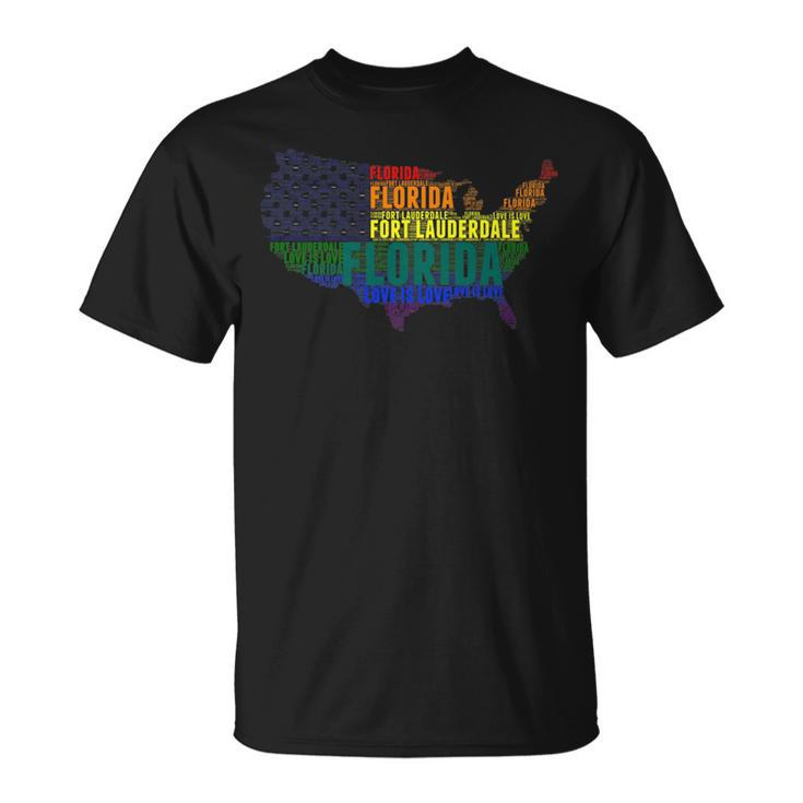 Florida Fort Lauderdale Love Wins Equality Lgbtq Pride   Unisex T-Shirt