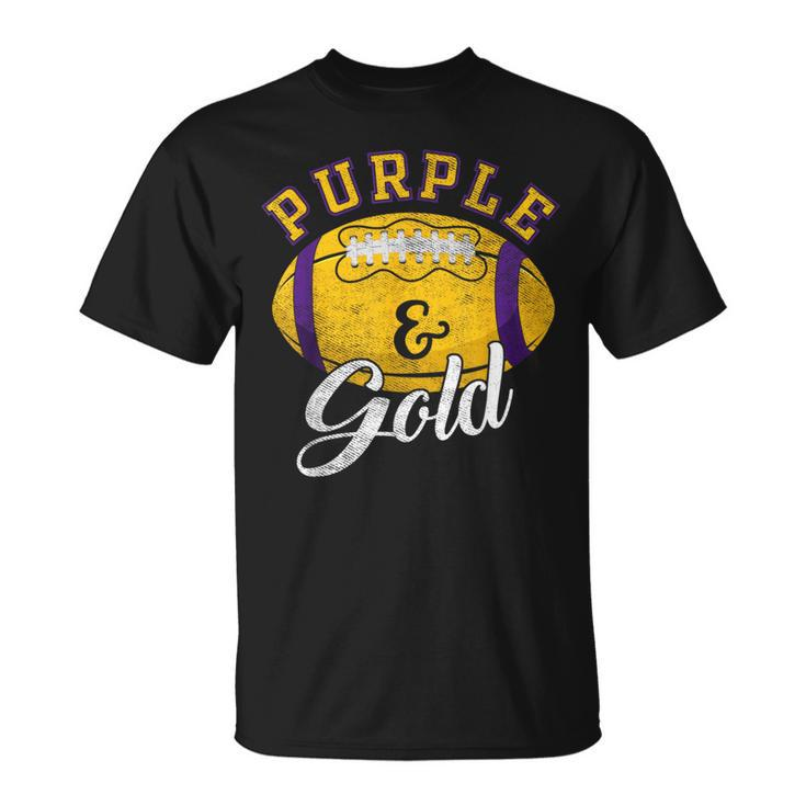 Football Game Day Purple And Gold Costume For Football Lover T-Shirt