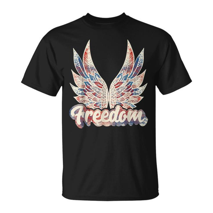 Fourth Of July Fourth Of July Freedom American Wings  Freedom Funny Gifts Unisex T-Shirt