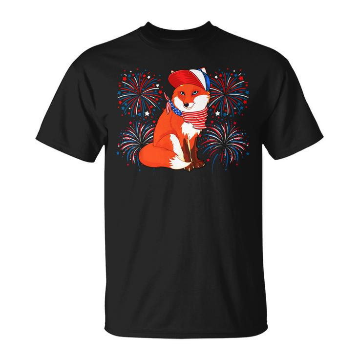 Fox 4Th Of July American Flag Fireworks Costume Animal Unisex T-Shirt