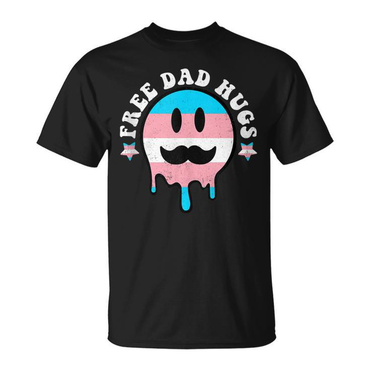 Free Dad Hugs Smile Face Trans Daddy Lgbt Fathers Day  Gift For Women Unisex T-Shirt