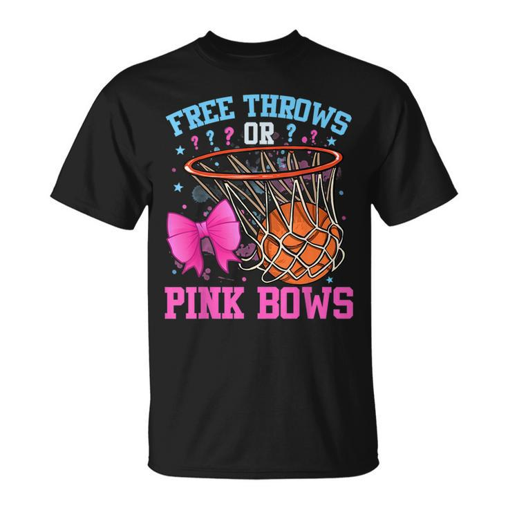 Free Throws Or Pink Bows Pregnancy Basketball Pink Or Blue T-Shirt