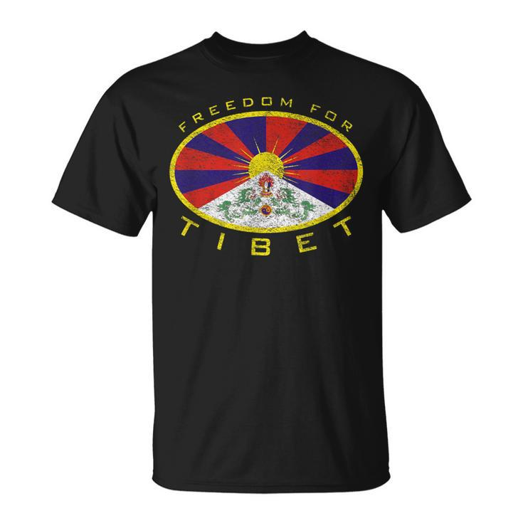 Freedom For Tibet Flag Oval T-Shirt