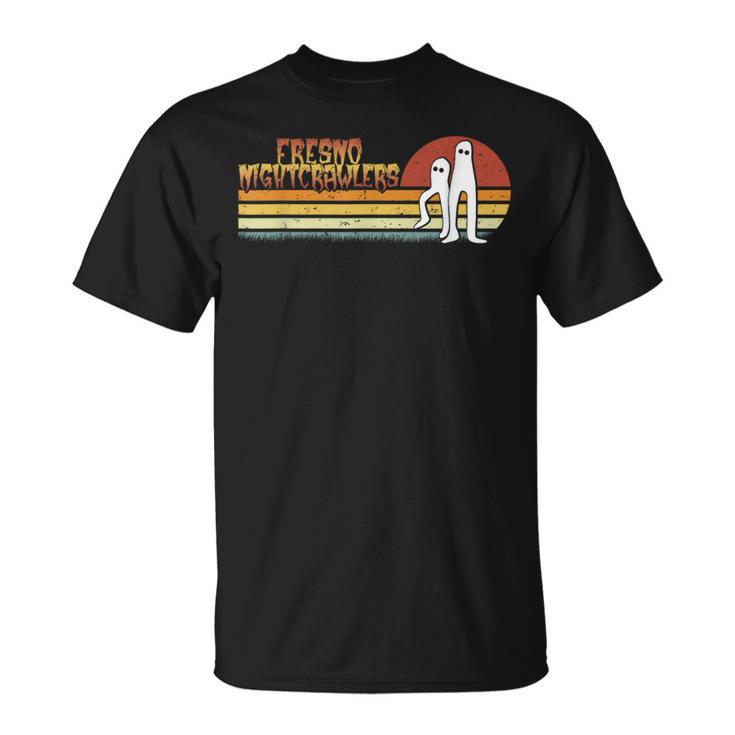 Fresno Nightcrawlers Retro Stripes Walking Cryptid T-Shirt