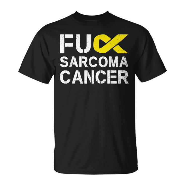 Fuck Sarcoma Cancer Awareness Yellow Ribbon Warrior Fighter  Unisex T-Shirt