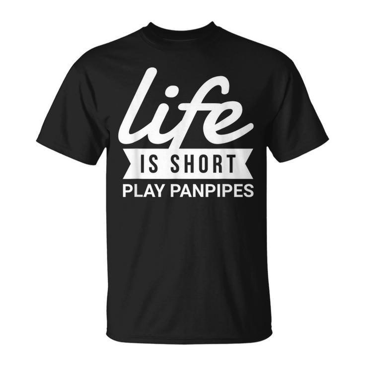 Fun Instrumentalist Life Is Short Play Panpipes T-Shirt