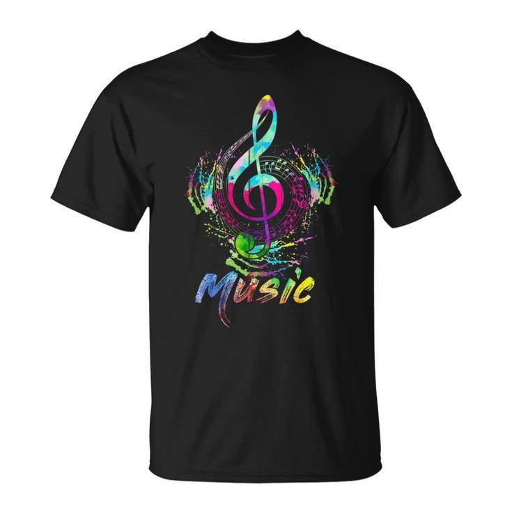 Funky Colorful Music Treble Clef Musical Note T-Shirt