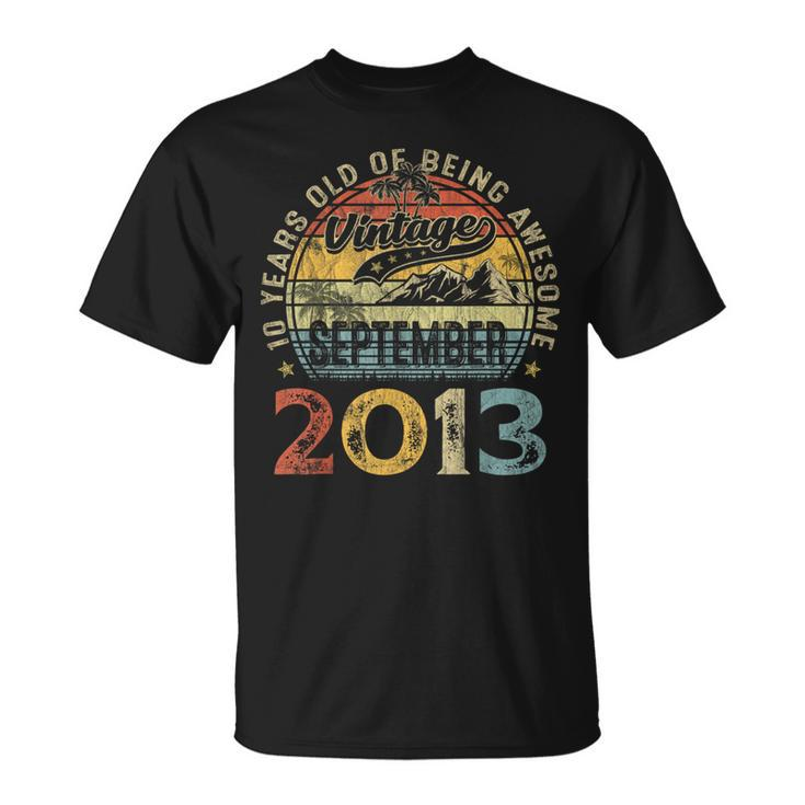 10 Year Old September 2013 Vintage 10Th Birthday T-Shirt