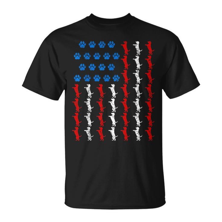 Funny 4Th Of July Us American Flag Dog Lovers Paw Patriotic Patriotic Funny Gifts Unisex T-Shirt