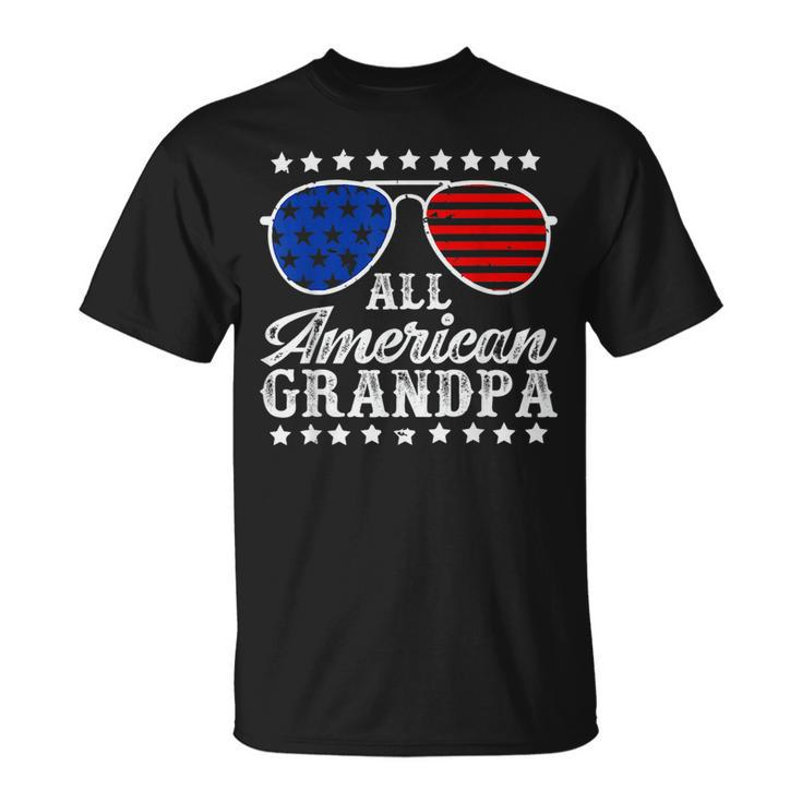 Funny All American Grandpa Sunglasses Usa 4Th Of July  Unisex T-Shirt