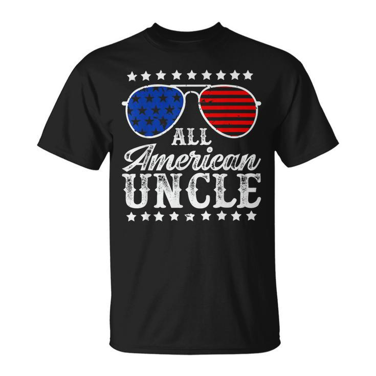 Funny All American Uncle Sunglasses Usa 4Th Of July  Unisex T-Shirt