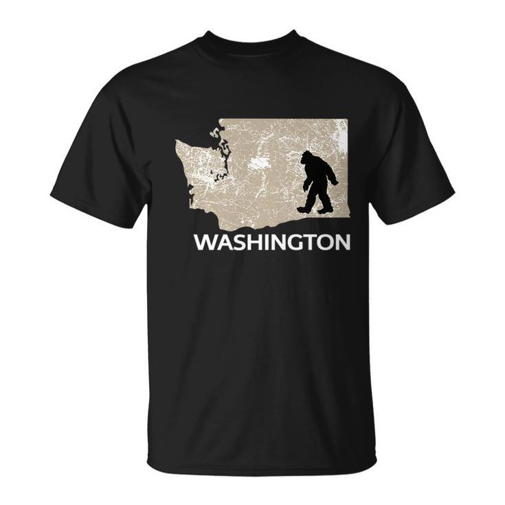 Funny Bigfoot I Believe Loves Washington Wa Sasquatch Sasquatch Funny Gifts Unisex T-Shirt