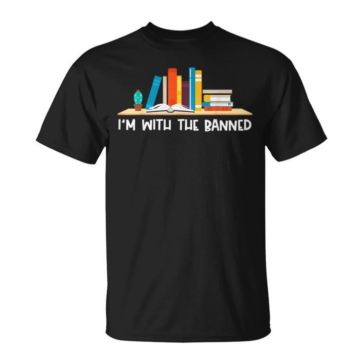 Funny Books Lovers Im With The Books Bookshelf Hilarious  Unisex T-Shirt