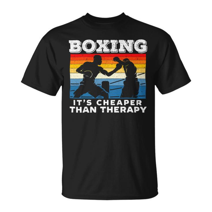 Funny Boxing Cheaper As Therapy Boxer Knockout Sparring Unisex T-Shirt