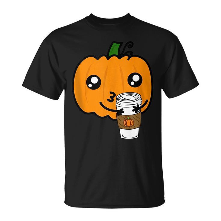 Funny Cannibalism Pumpkin Spice Latte Scary Pumpkin Cannibal  Unisex T-Shirt