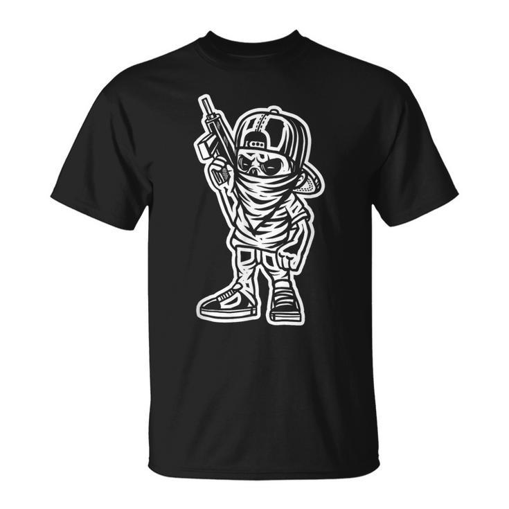 Funny Cartoon Character Badass With A Gun Gangster Chicano  Unisex T-Shirt
