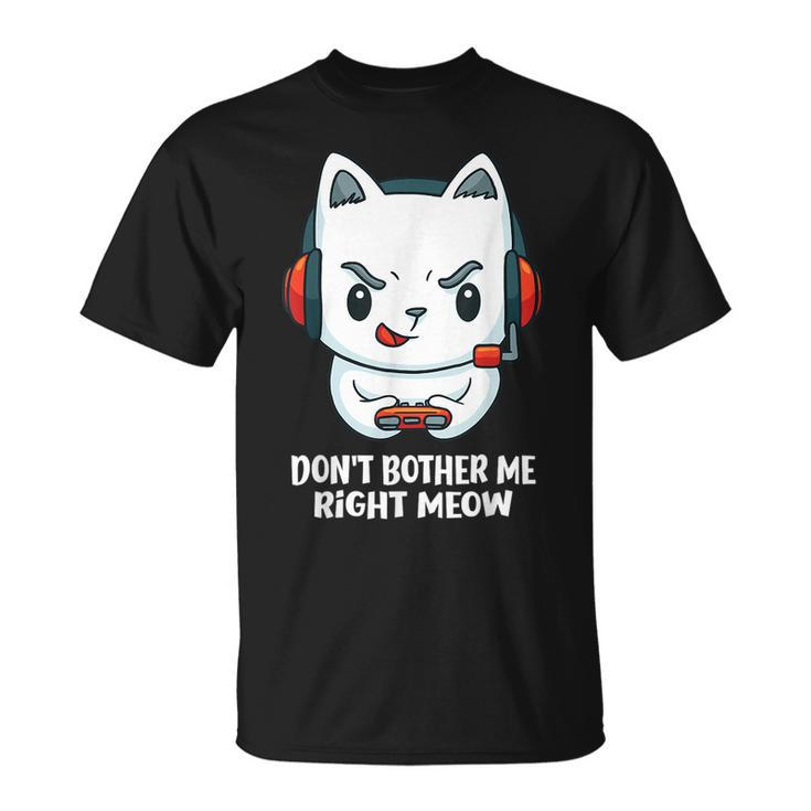 Cat Video Gamer Don't Bother Me Right Meow Boys Gits T-Shirt