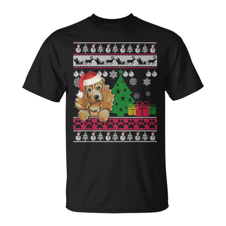 Cocker Spaniel Christmas Ugly Sweater Dog Lover Xmas T-Shirt