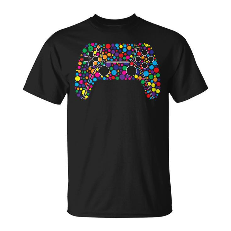 Colourful Polka Dot Video Game International Dot Day T-Shirt
