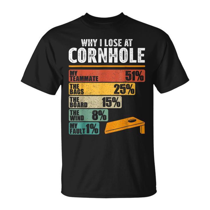 Funny Cornhole Player Why I Lose At Cornhole Unisex T Shirt Monsterry