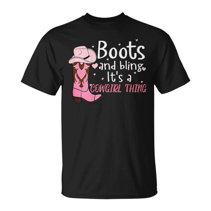 Funny Cowgirl Boots Bling For Girls Cute Love Country Life Unisex T-Shirt