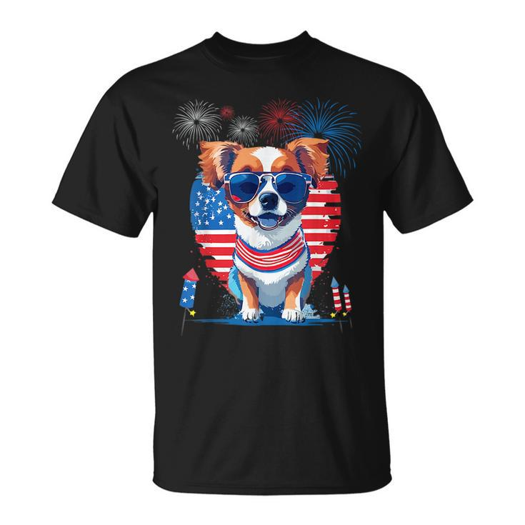 Funny Cute Puppy Dog Lover Celebrate 4Th Of July Dog Unisex T-Shirt