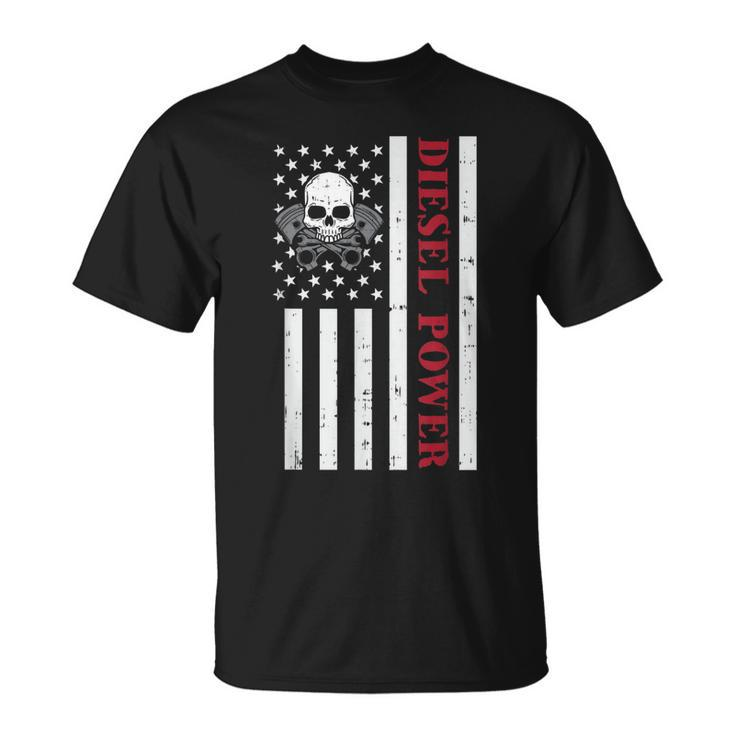 Funny Diesel Mechanic Motorcycle American Diesel Power Flag Unisex T-Shirt
