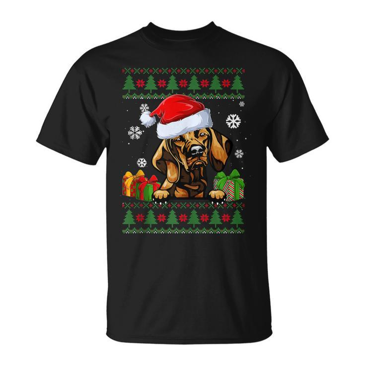 Dog Lovers Vizsla Santa Hat Ugly Christmas Sweater T-Shirt