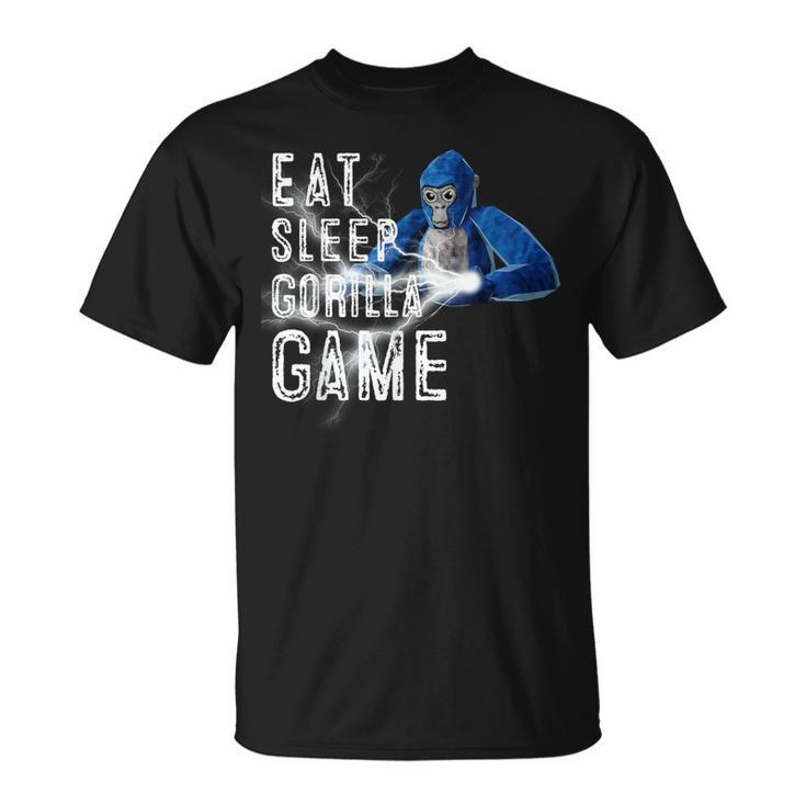 Eat Sleep Gorilla Monke Tag Gorilla Vr Gamer T-Shirt