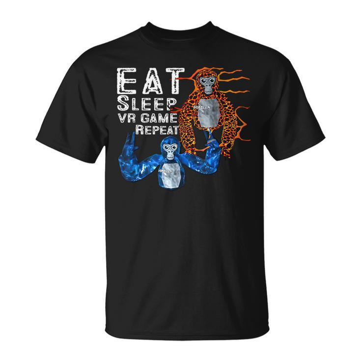 Eat Sleep Gorilla Vr Game Monke Tag Vr Game T-Shirt