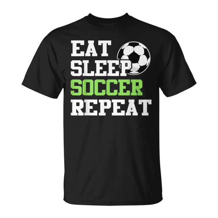 Eat Sleep Soccer Repeat Soccer Player T-Shirt