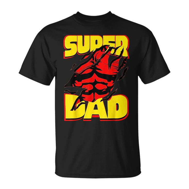 Funny Fatherss Day Dads Birthday Super Dad Hero For Dad  Unisex T-Shirt