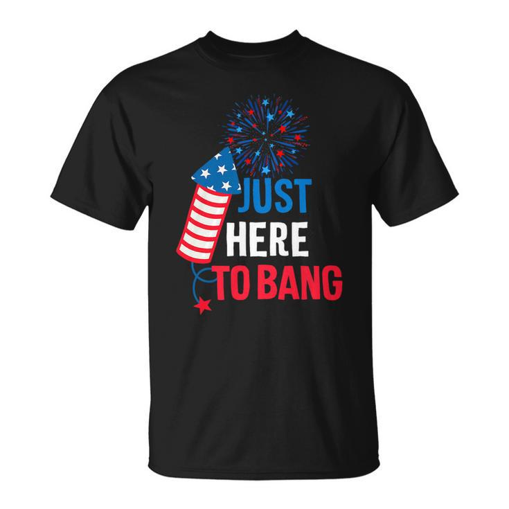 Funny Fourth Of July 4Th Of July Im Just Here To Bang 9 Unisex T-Shirt