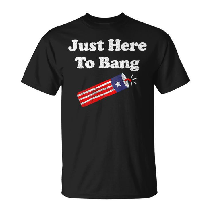 Funny Fourth Of July 4Th Of July Im Just Here To Bang_1 Unisex T-Shirt