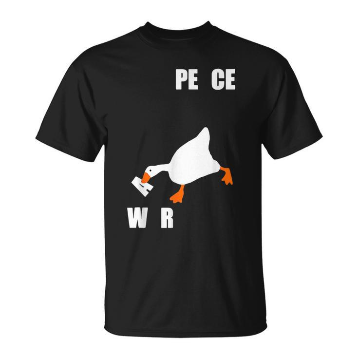 Funny Goose Peace Not War Vaporwave White Bird Geese Joke  Unisex T-Shirt