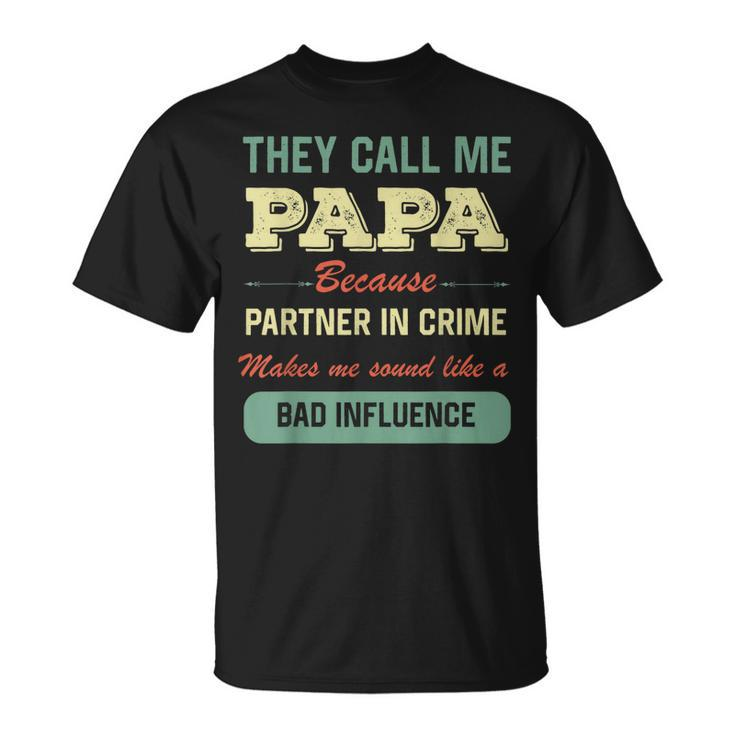 Funny Grandpa  Papa Partner In Crime  Unisex T-Shirt