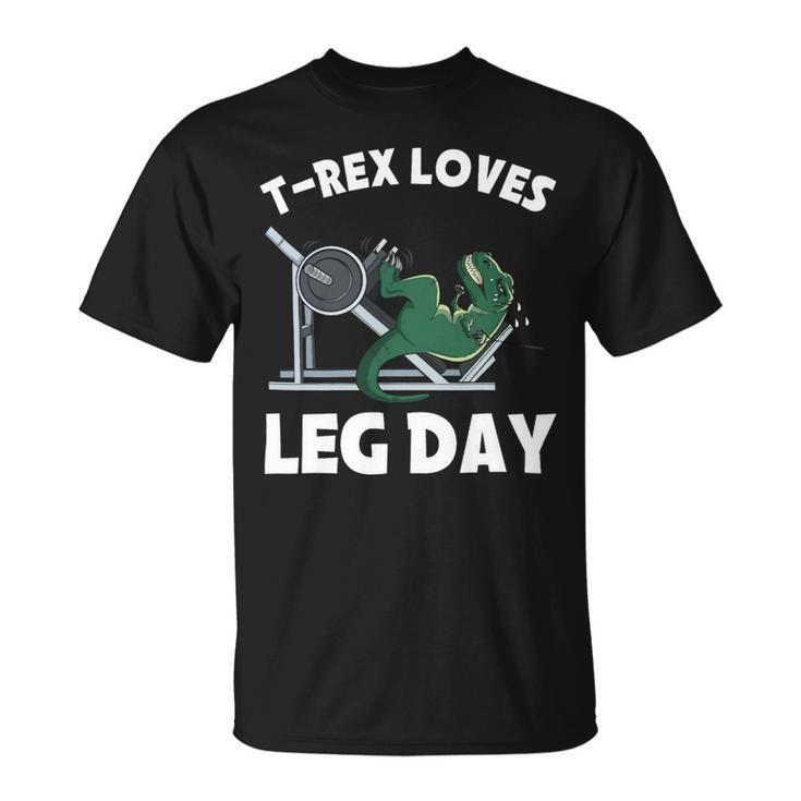 Funny Gym Trex Loves Leg Day Dinosaur Men Women Unisex T-Shirt